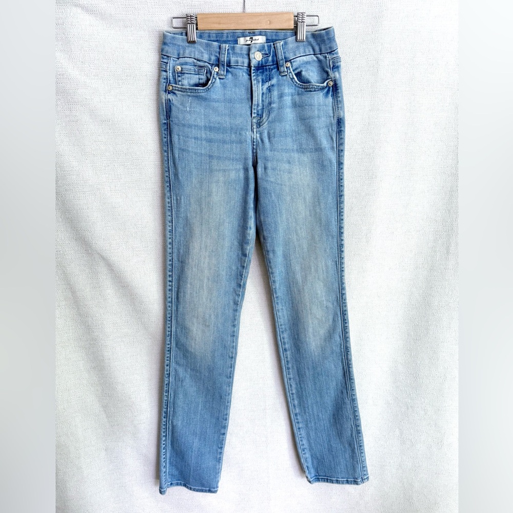 7 For All Mankind Blue Skinny Jeans